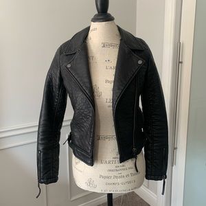 Leather jacket from TopShop with fur attachment